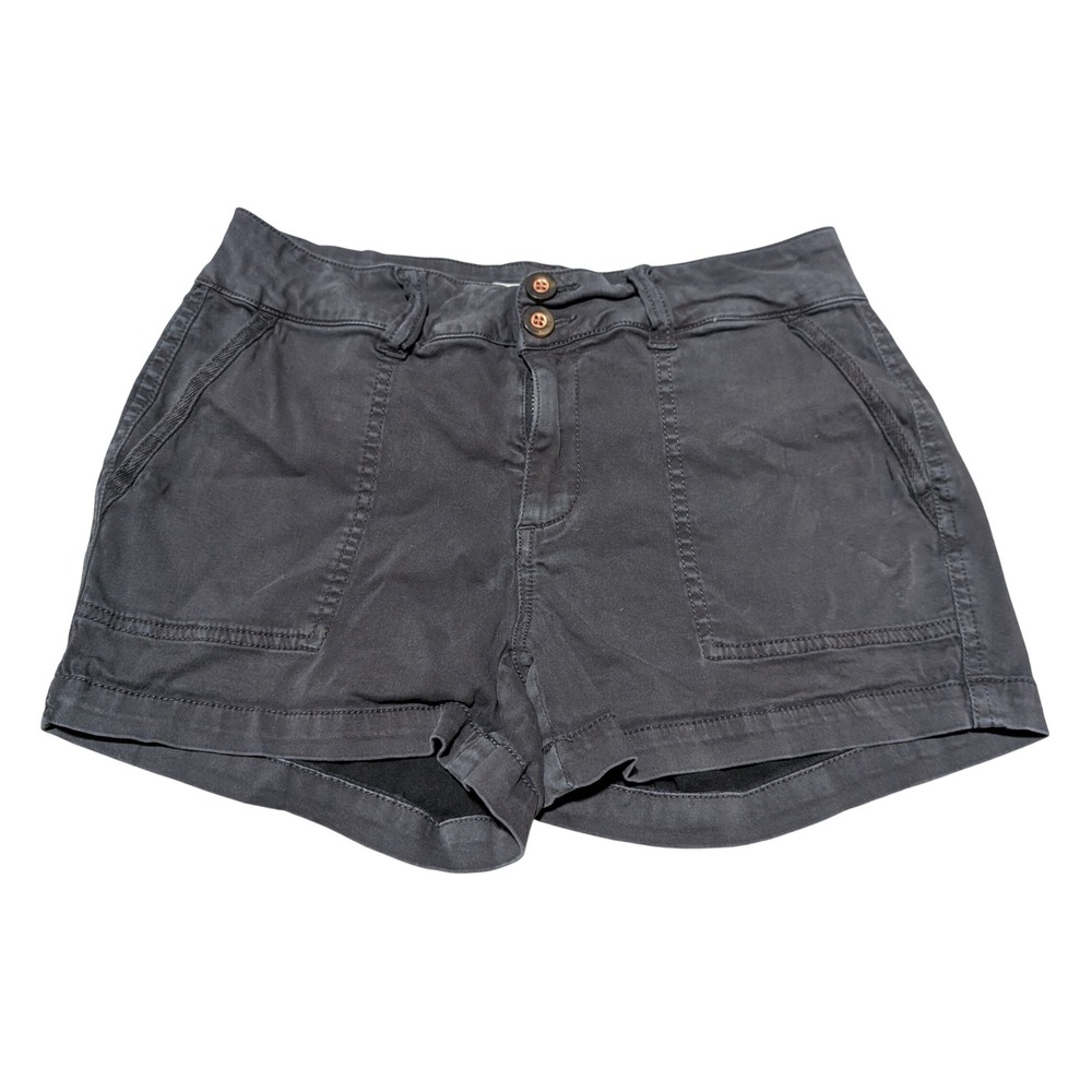 BKE Shorts Womens 25 Grey Utility Cargo Mid Rise Stretch Cotton Rayon Casual